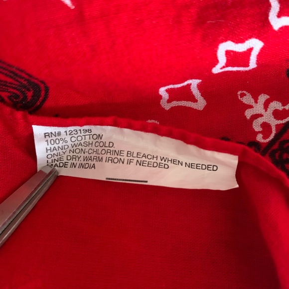 NEW Red & Black 100% Cotton Bandana Handkerchief Mens Scarf Large 26” - Picture 4 of 5